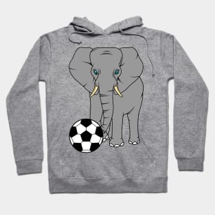 Elephant as Soccer player with Soccer ball Hoodie